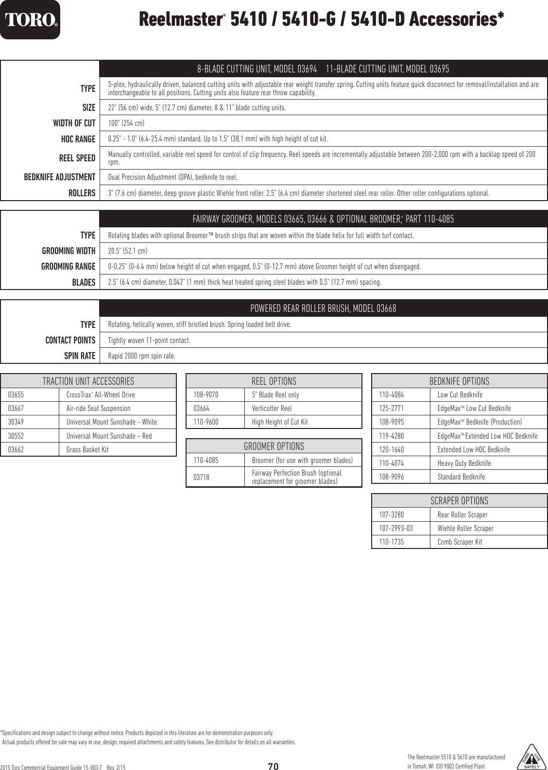 Page 3 of 3 - Toro Toro-Reelmaster-5410-D-03672-Specifications-  Toro-reelmaster-5410-d-03672-specifications