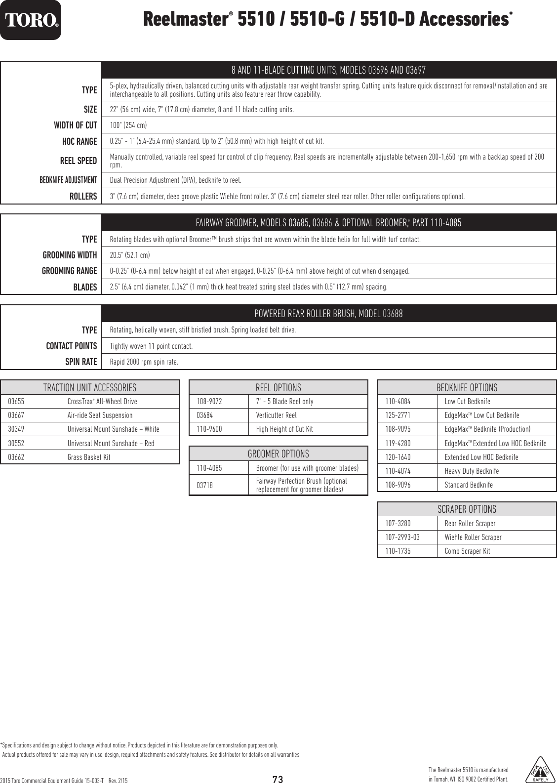 Page 3 of 3 - Toro Toro-Reelmaster-5510-D-03687-Specifications-  Toro-reelmaster-5510-d-03687-specifications