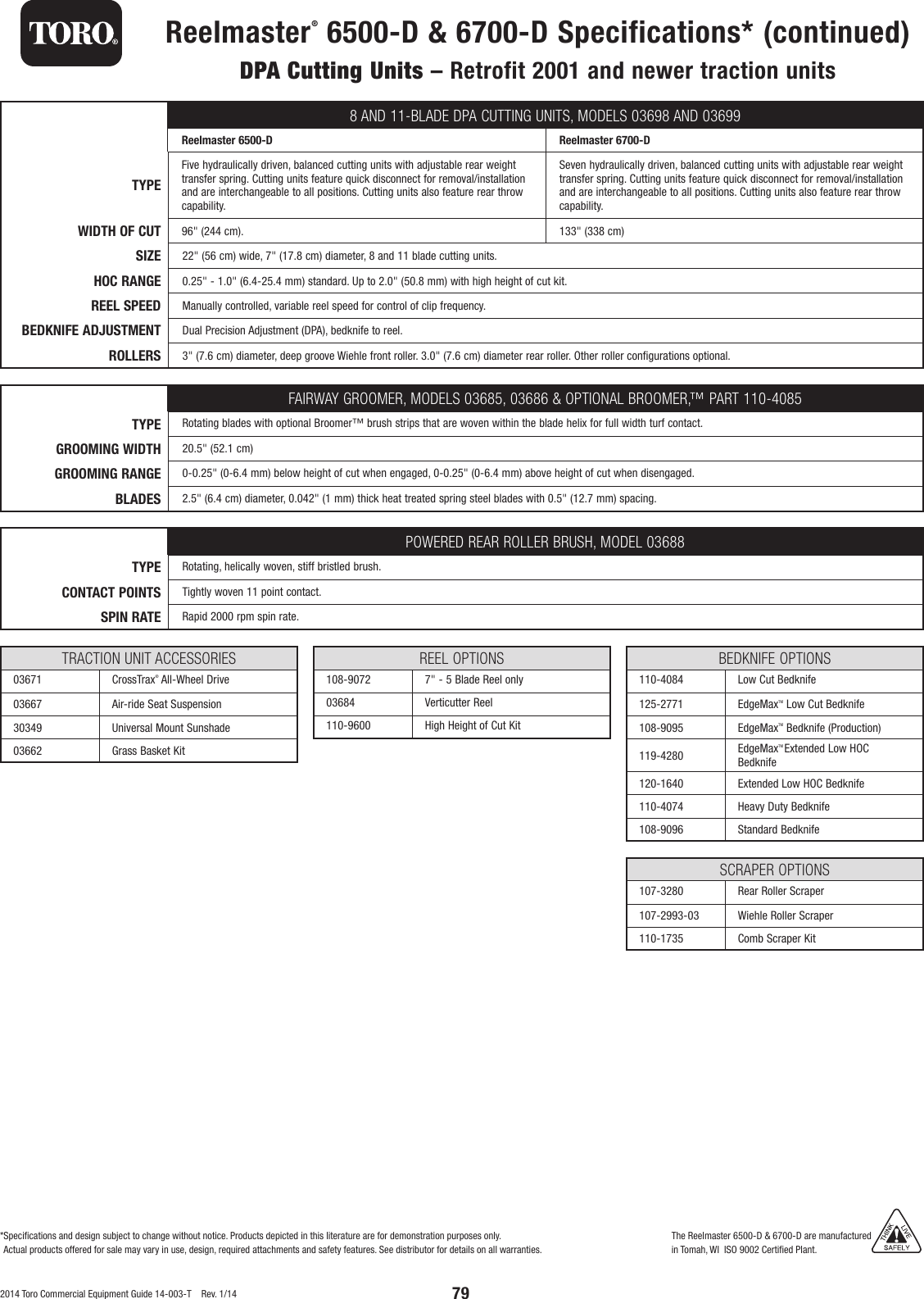 Page 3 of 3 - Toro Toro-Reelmaster-6500-D-Specifications-  Toro-reelmaster-6500-d-specifications