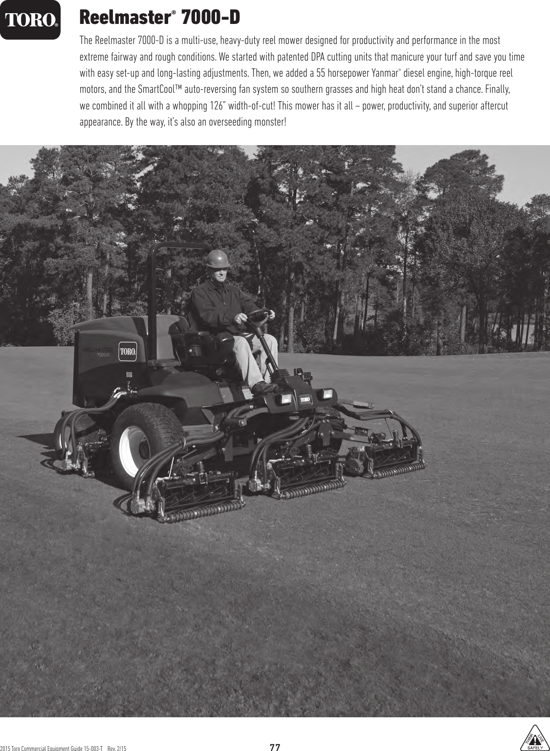 Page 1 of 3 - Toro Toro-Reelmaster-7000-D-03708-Specifications-  Toro-reelmaster-7000-d-03708-specifications