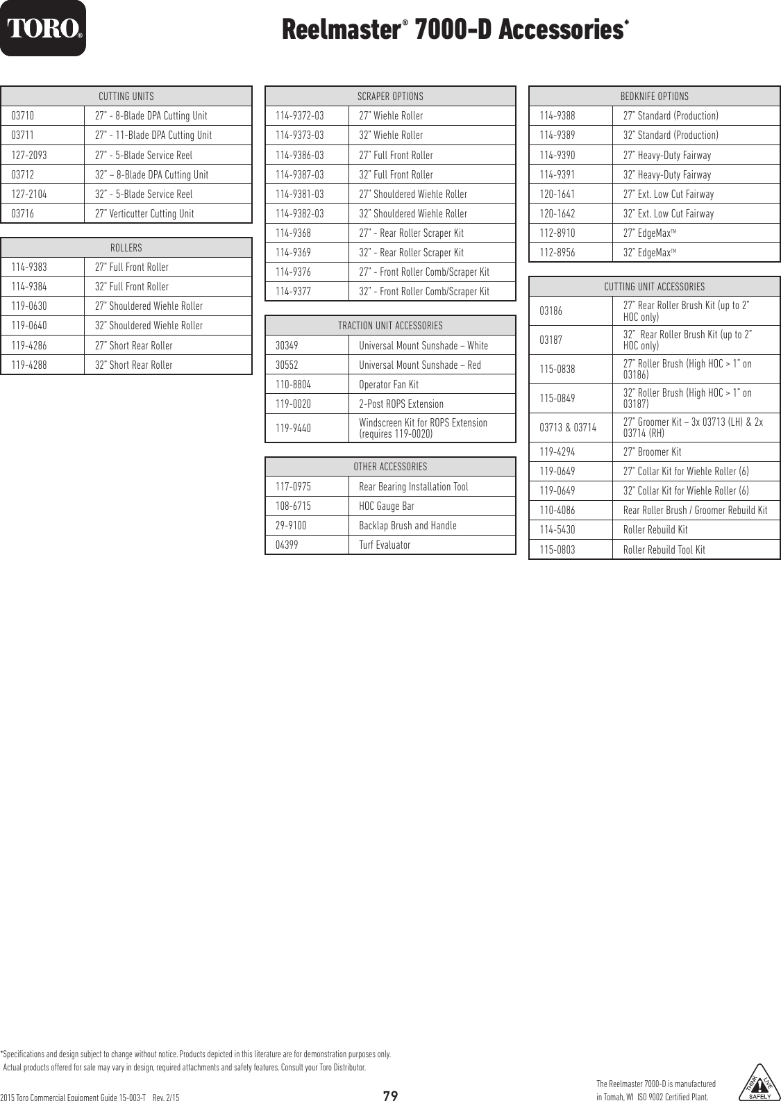 Page 3 of 3 - Toro Toro-Reelmaster-7000-D-03708-Specifications-  Toro-reelmaster-7000-d-03708-specifications