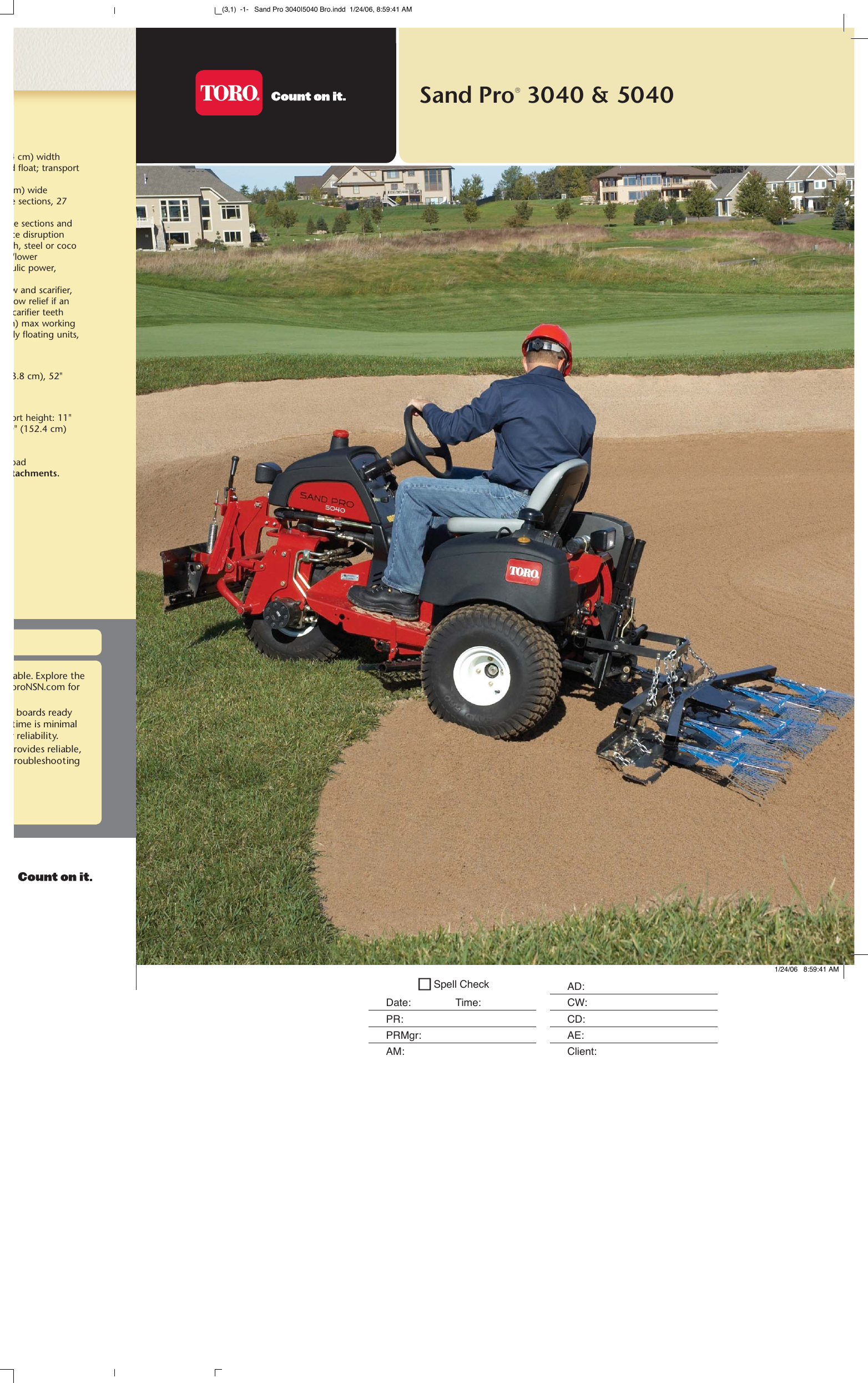 Page 1 of 6 - Toro Toro-Sand-Pro-3040-08703-Brochure- Sand Pro 3040|5040 Bro  Toro-sand-pro-3040-08703-brochure