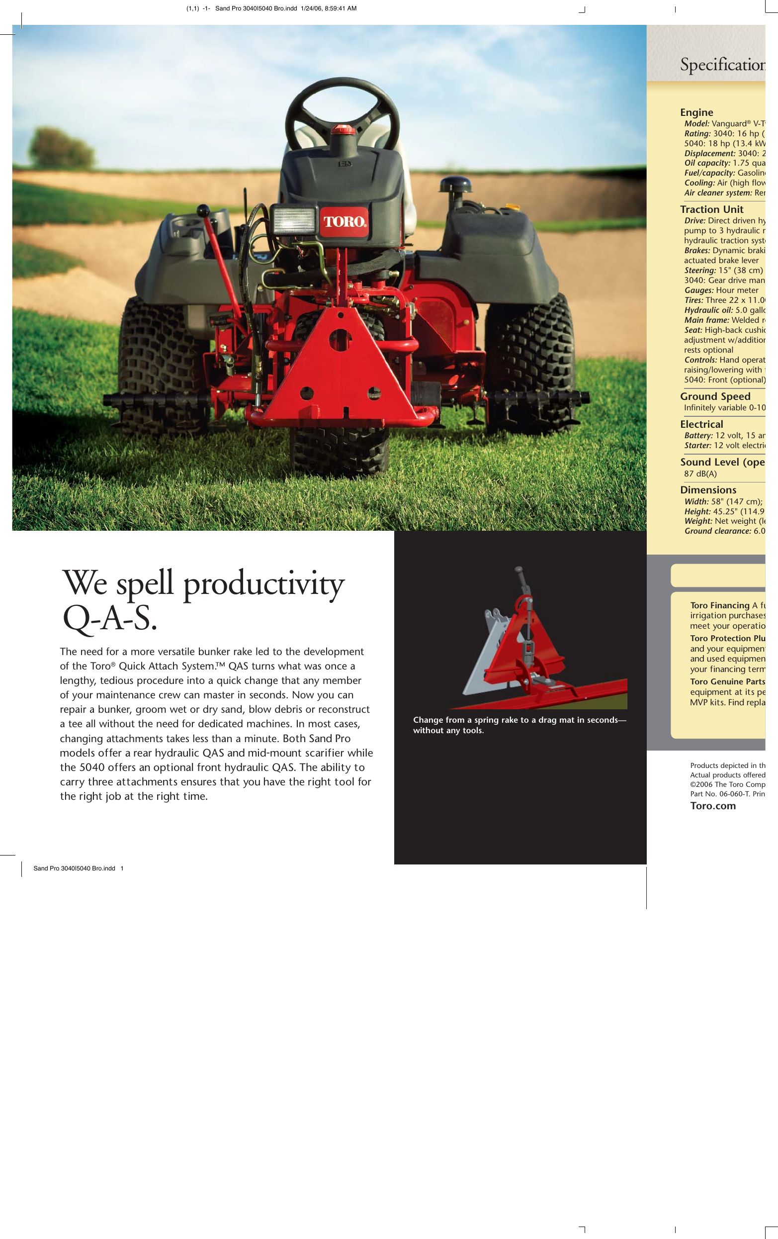 Page 4 of 6 - Toro Toro-Sand-Pro-3040-08703-Brochure- Sand Pro 3040|5040 Bro  Toro-sand-pro-3040-08703-brochure