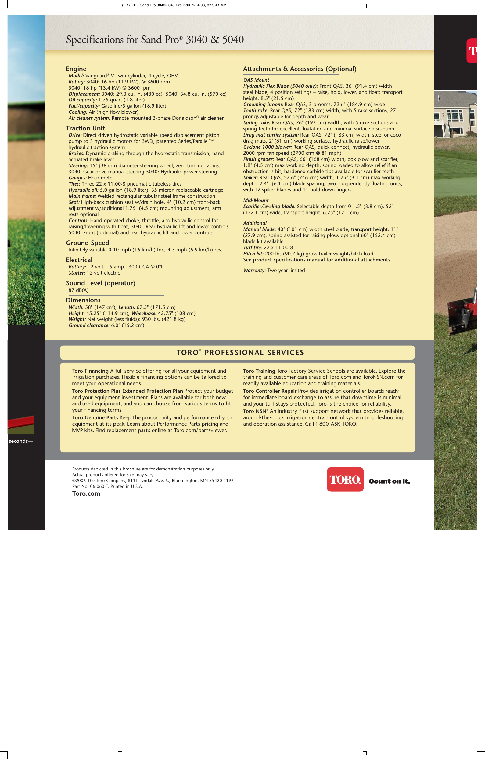 Page 6 of 6 - Toro Toro-Sand-Pro-3040-08703-Brochure- Sand Pro 3040|5040 Bro  Toro-sand-pro-3040-08703-brochure