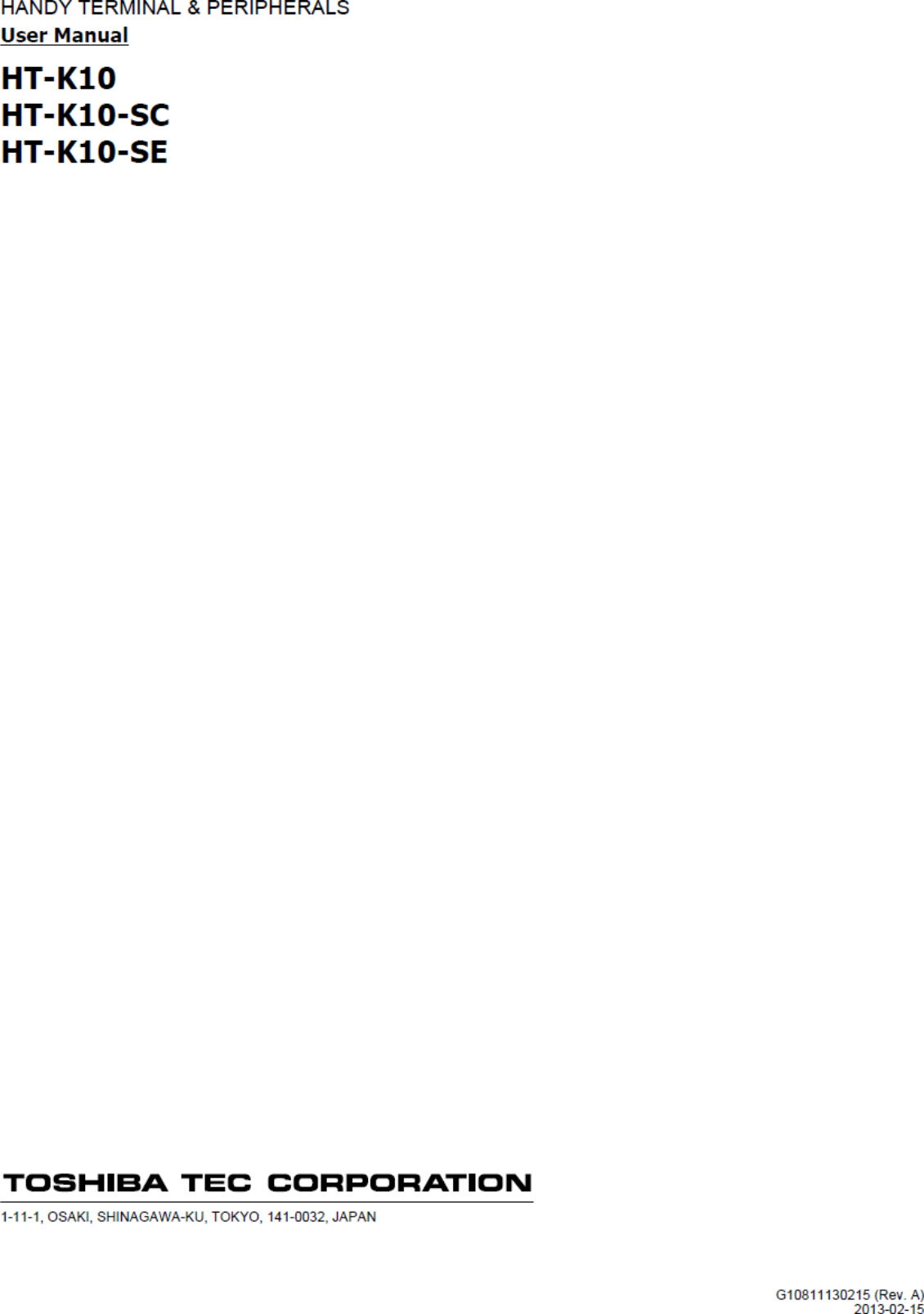 User manual                                                   HANDY TERMINAL 65  