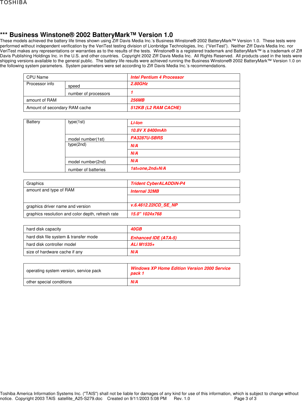 Page 6 of 12 - Toshiba Toshiba-A20-S259-Brochure- Product Highlights  Toshiba-a20-s259-brochure