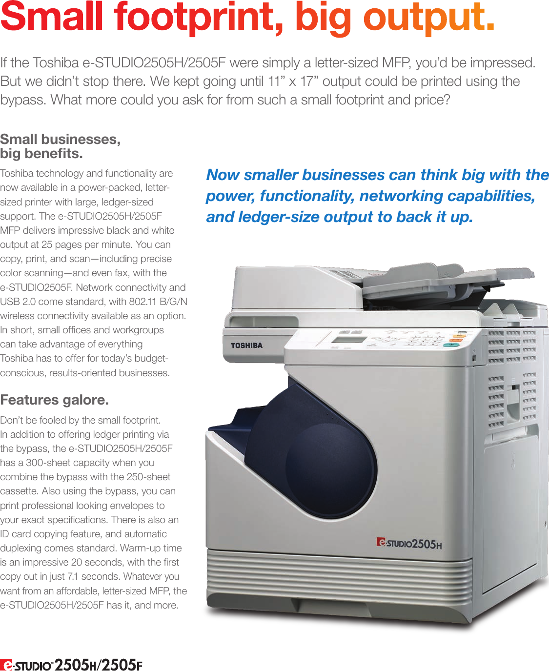 Page 2 of 4 - Toshiba Toshiba-All-In-One-Printer-25-Ppm-Black-And-White-Mfp-Brochure-  Toshiba-all-in-one-printer-25-ppm-black-and-white-mfp-brochure