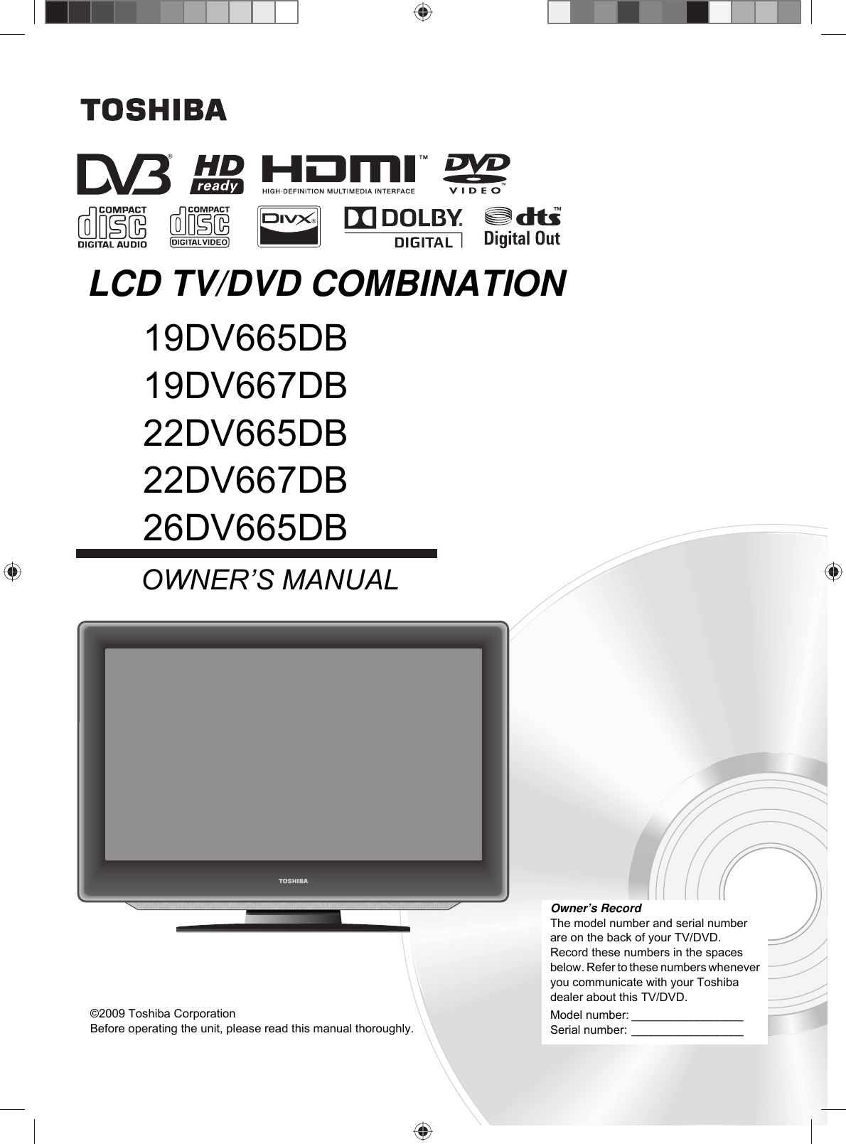 Toshiba Dv665 19 Users Manual Geu Uk