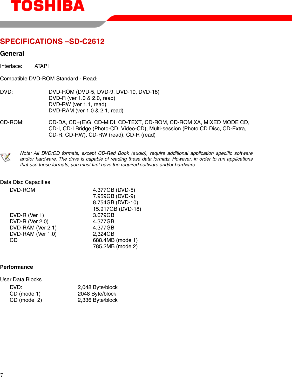 Page 9 of 12 - Toshiba Toshiba-Dvd-Rom-Sd-C2612-Users-Manual SDc2612