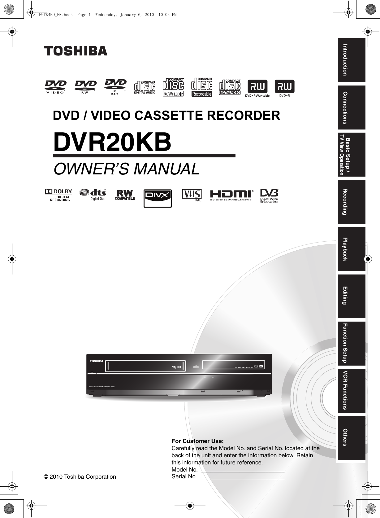 Toshiba Dvr20 Users Manual