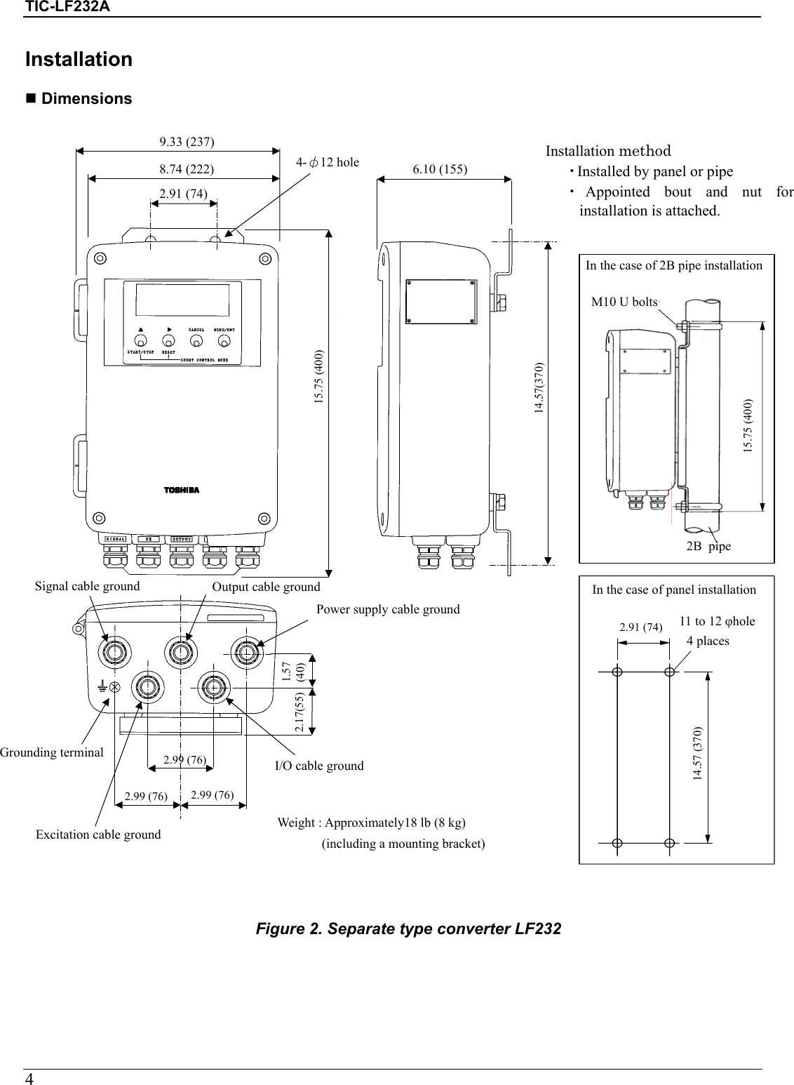 Page 4 of 8 - Toshiba Toshiba-Electromagnetic-Flowmeter-Converter-Tic-Lf232A-Product-Manual-  Toshiba-electromagnetic-flowmeter-converter-tic-lf232a-product-manual