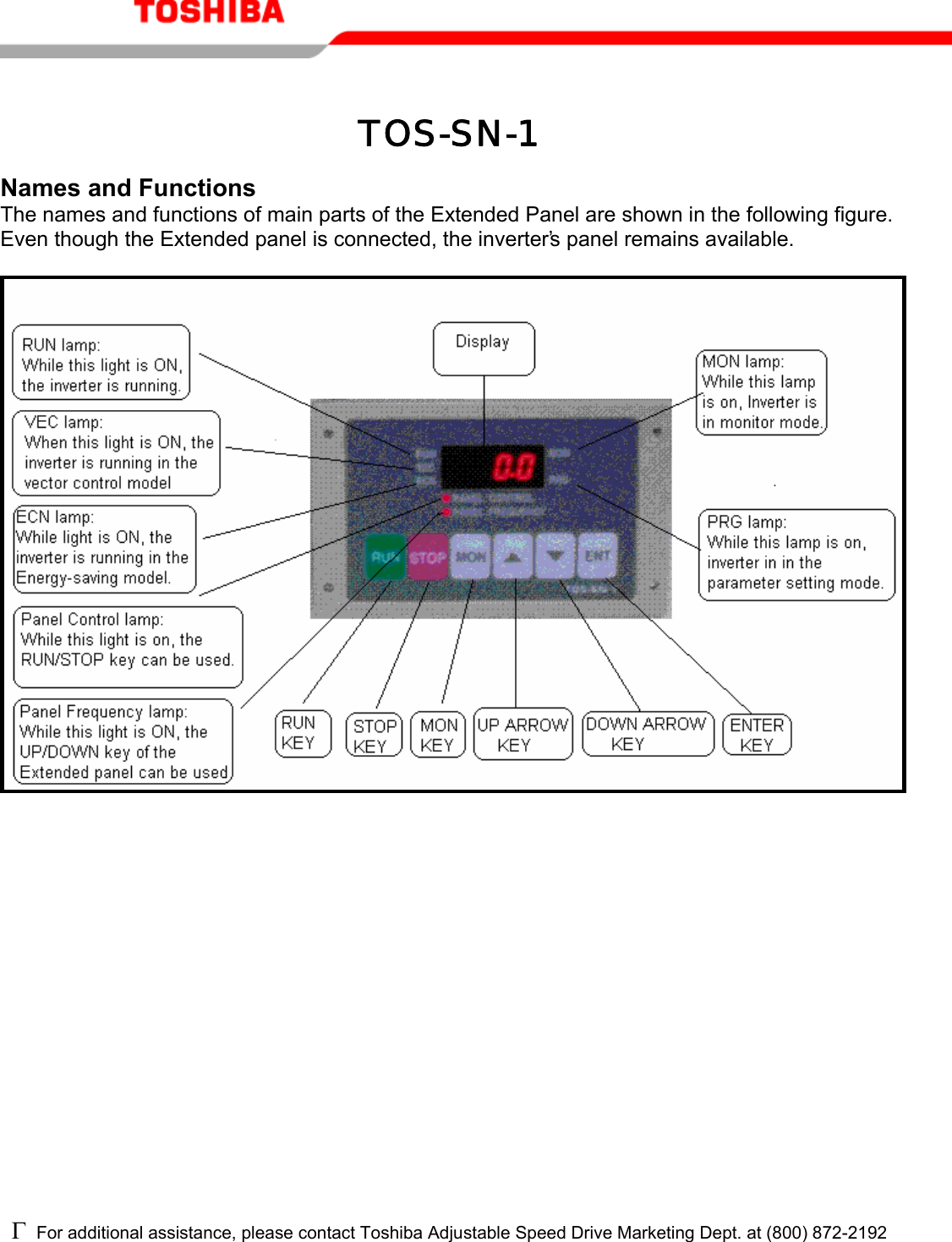 Page 3 of 7 - Toshiba Toshiba-Extended-Panel-Tos-Sn-1-Operation-Manual-  Toshiba-extended-panel-tos-sn-1-operation-manual