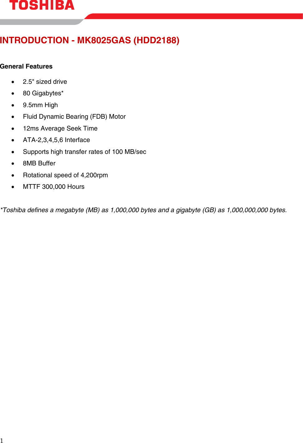 Page 3 of 11 - Toshiba Toshiba-Hdd2188-Mk8025Gas-Users-Manual- May 10, 2000 Toshiba-hdd2188-mk8025gas-users-manual