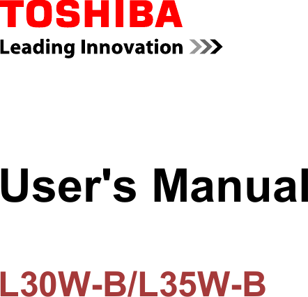 Toshiba L30w B Users Manual B L35w