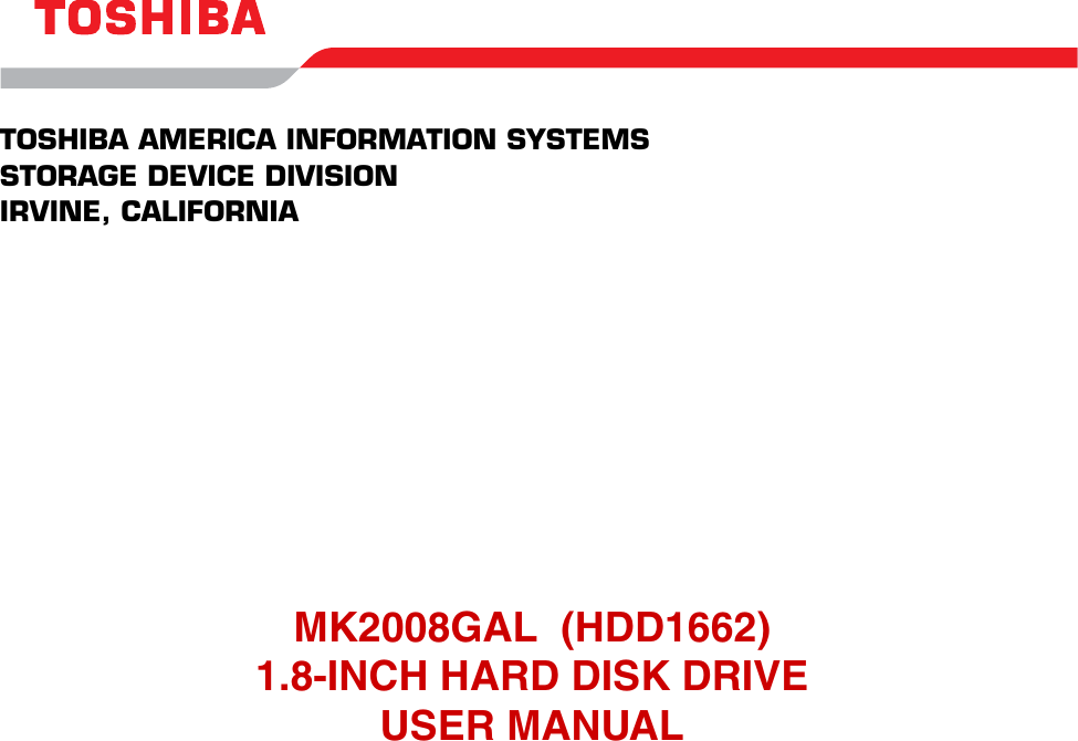 Page 1 of 9 - Toshiba Toshiba-Mk2008Gal-Users-Manual- May 10, 2000  Toshiba-mk2008gal-users-manual
