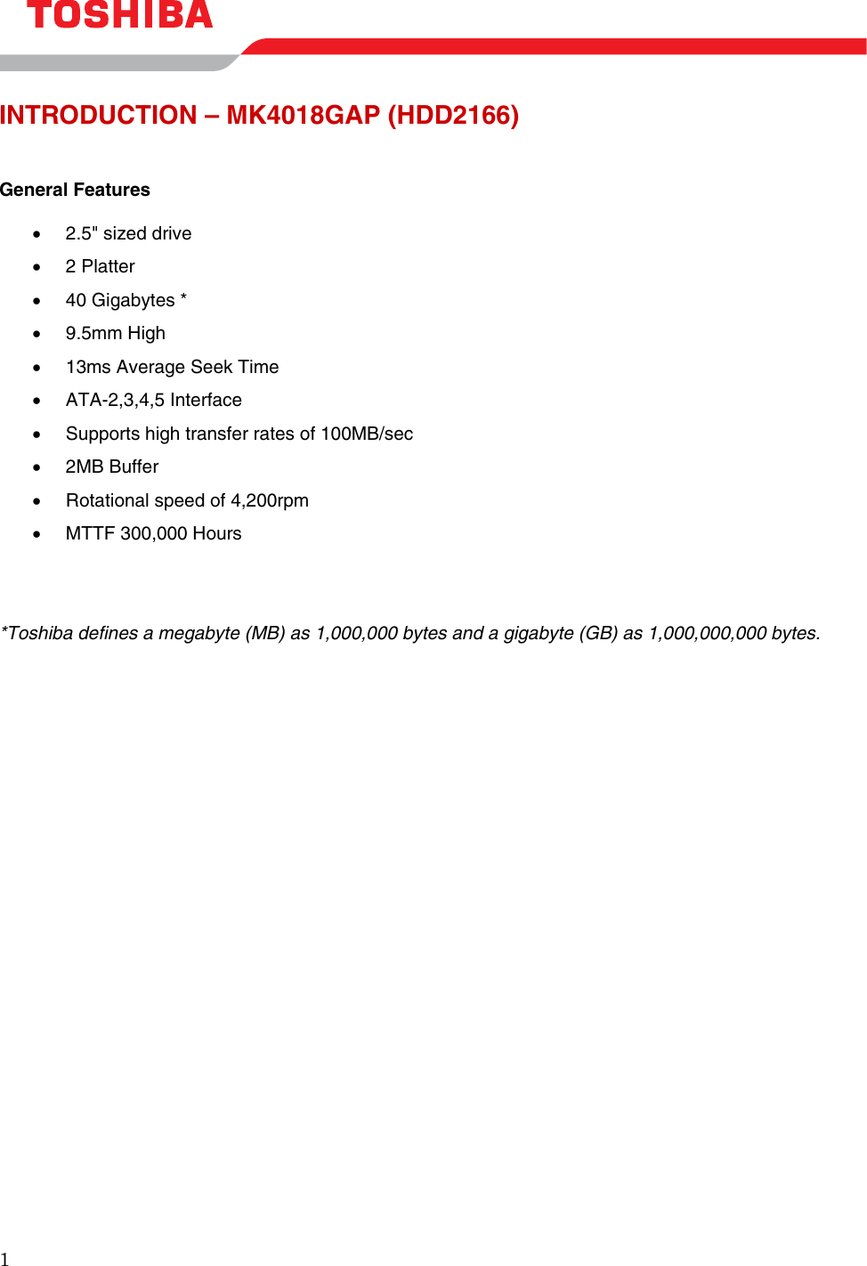 Page 3 of 11 - Toshiba Toshiba-Mk4018Gap-Users-Manual- May 10, 2000  Toshiba-mk4018gap-users-manual