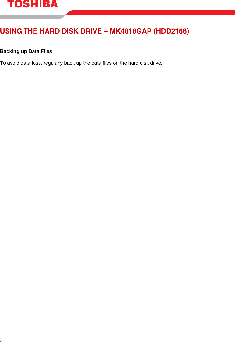 Page 6 of 11 - Toshiba Toshiba-Mk4018Gap-Users-Manual- May 10, 2000  Toshiba-mk4018gap-users-manual