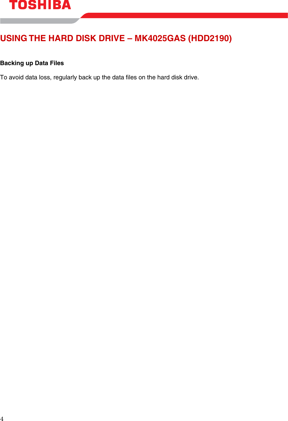 Page 6 of 11 - Toshiba Toshiba-Mk4025Gas-Users-Manual MK4025GAS_userguide
