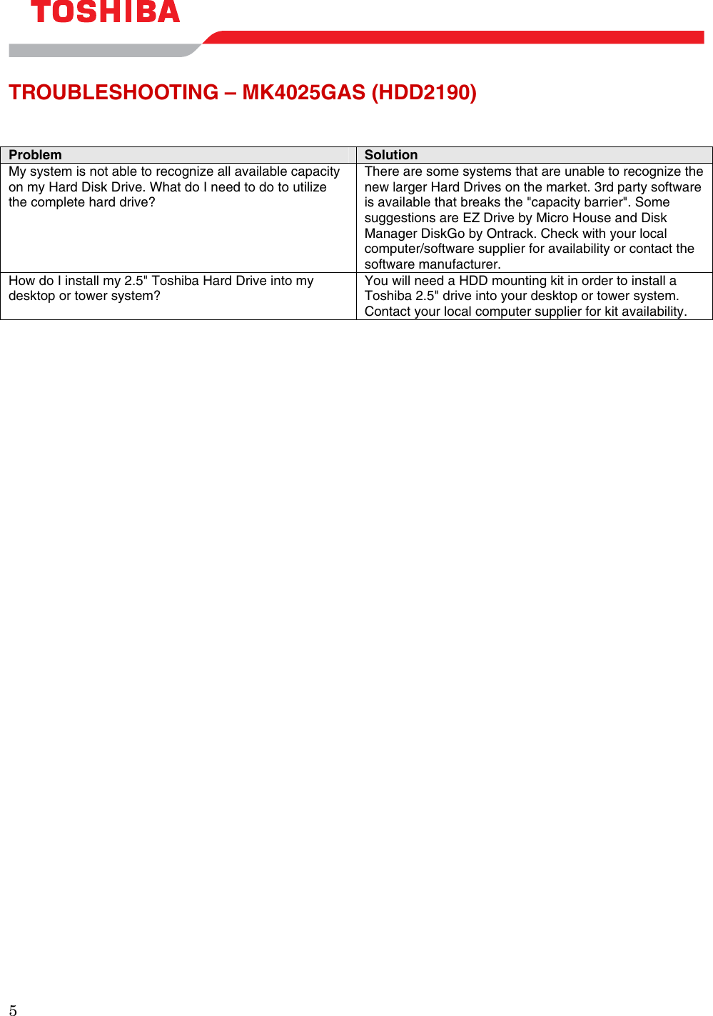Page 7 of 11 - Toshiba Toshiba-Mk4025Gas-Users-Manual MK4025GAS_userguide