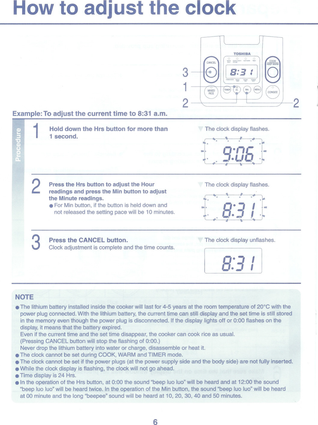 Page 6 of 12 - Toshiba Toshiba-Rice-Cooker-Rc-10Nmf-Instruction-Manual-  Toshiba-rice-cooker-rc-10nmf-instruction-manual