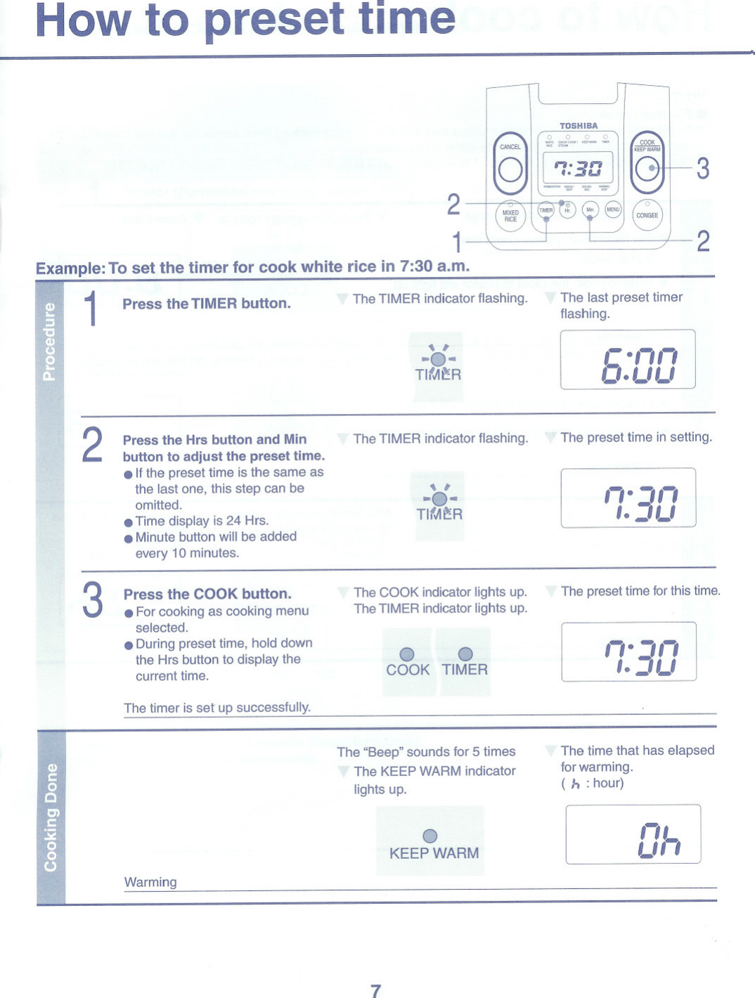Page 7 of 12 - Toshiba Toshiba-Rice-Cooker-Rc-10Nmf-Instruction-Manual-  Toshiba-rice-cooker-rc-10nmf-instruction-manual