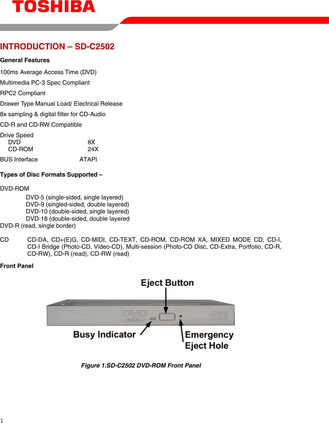 Page 3 of 12 - Toshiba Toshiba-Sd-C2502-Users-Manual SDC2502_userguide