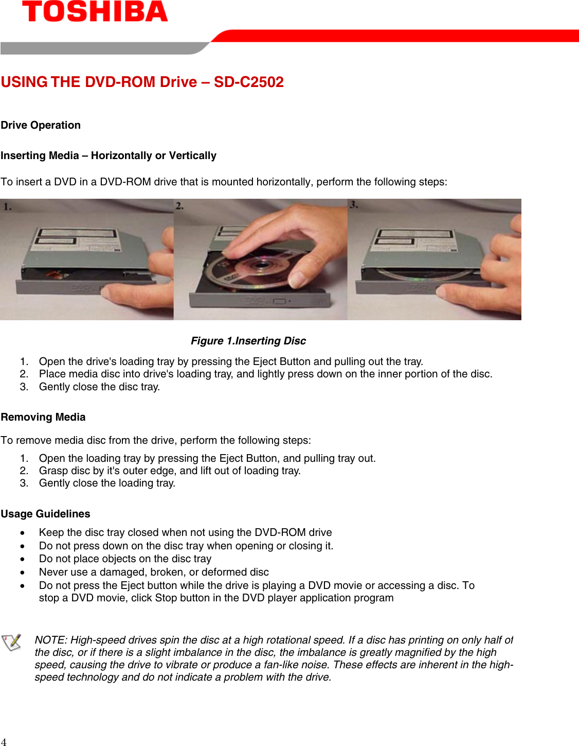 Page 6 of 12 - Toshiba Toshiba-Sd-C2502-Users-Manual SDC2502_userguide