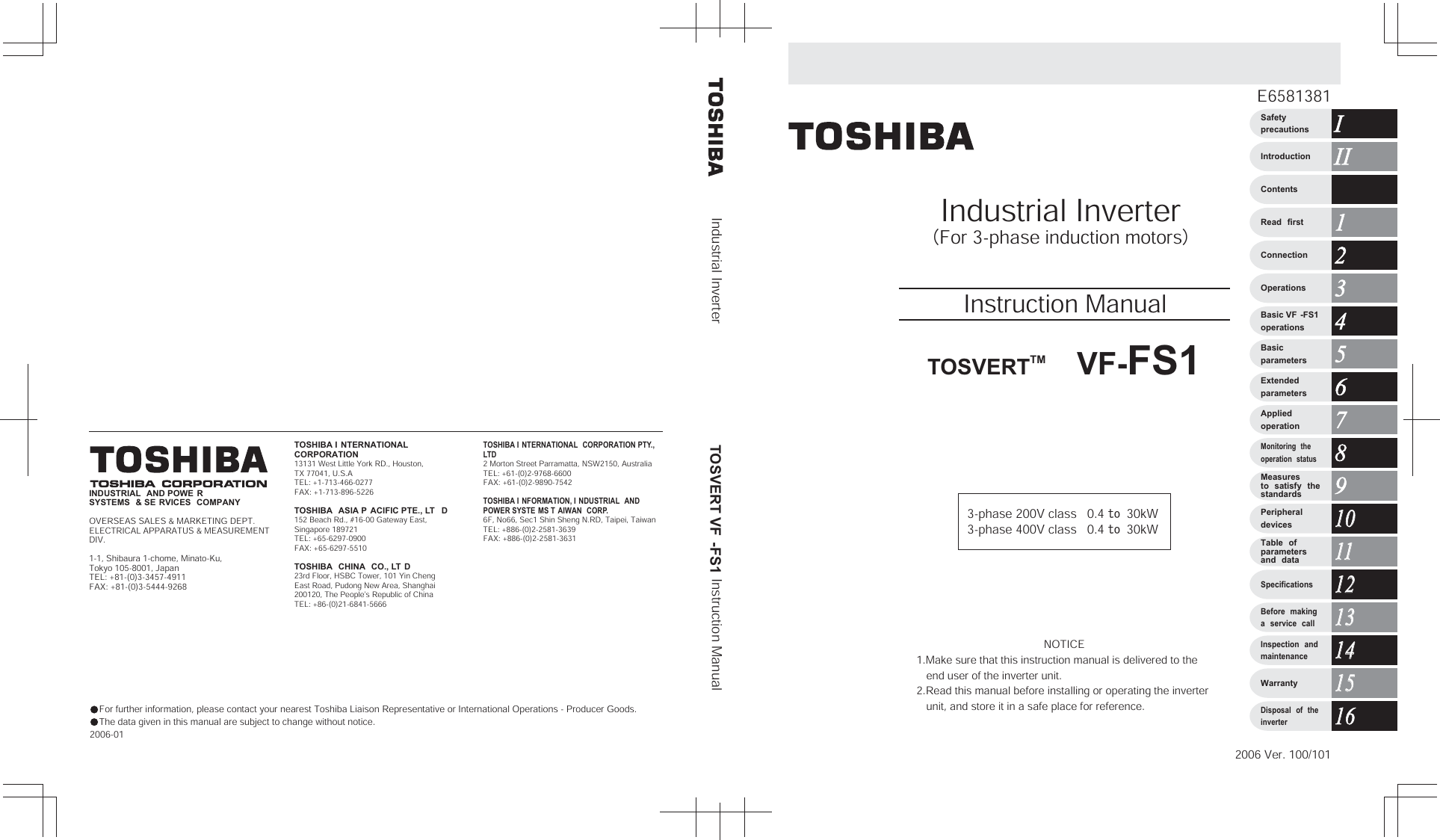 Toshiba Vf Fs1 Instruction Manual