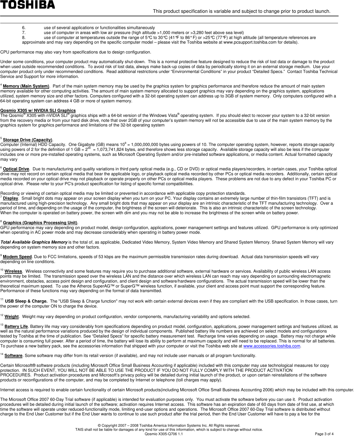 Page 3 of 4 - Toshiba - Qosmio X305-Q706-SPEC-1.1 If Not Then  X305-Q706