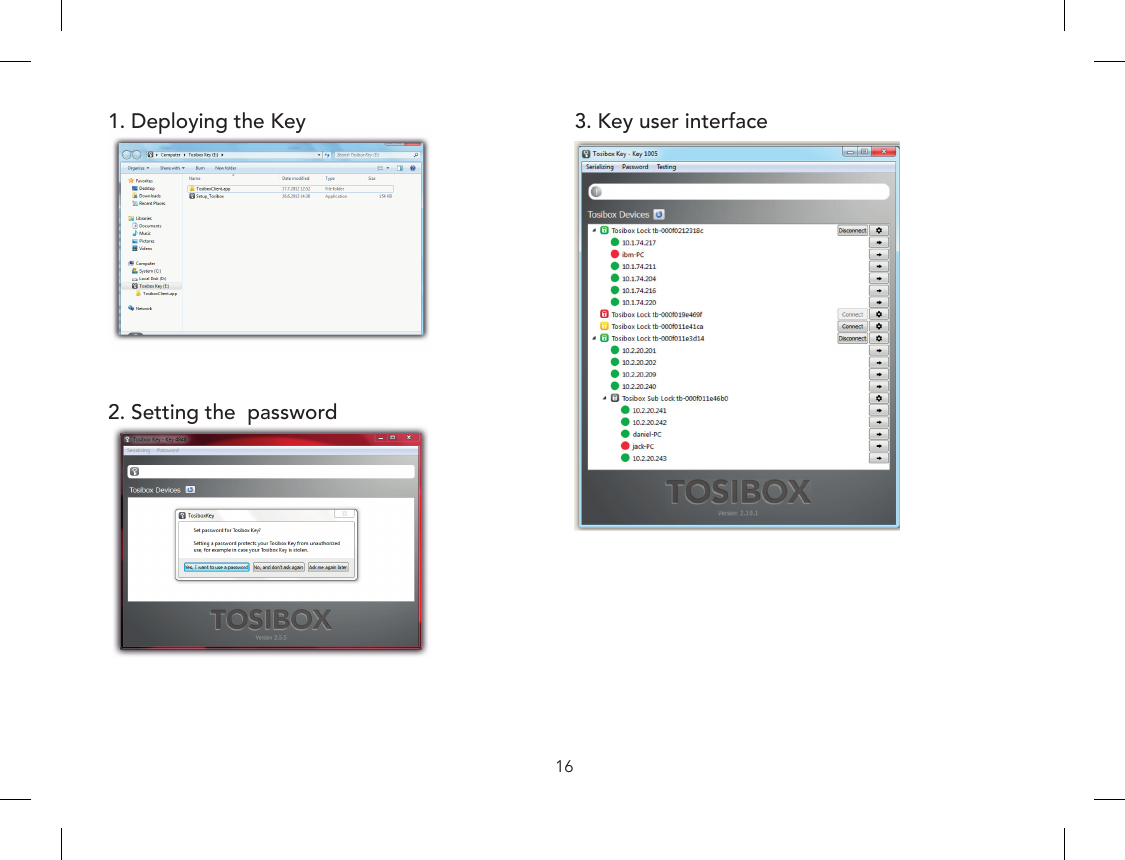 161. Deploying the Key 3. Key user interface2. Setting the  password