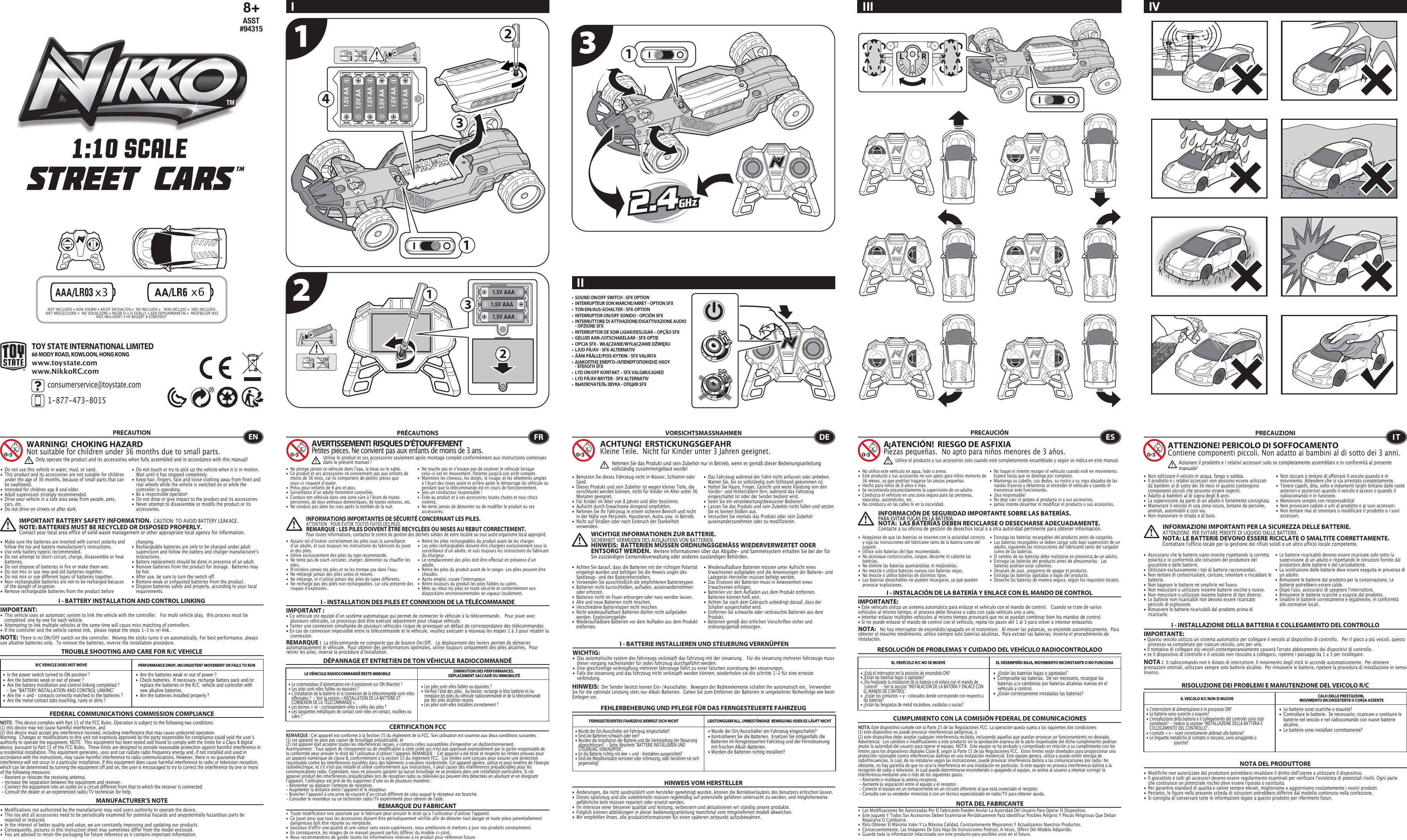 Toy State r24b 1 10 Scale Cars Lamborghini Huracan Lp 6 2 Super Trofeo User Manual Nikko 24g Im