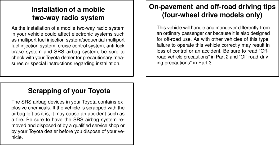 Page 3 of 4 - Toyota Toyota-1996-Toyota-Tacoma-Owners-Manual-  Toyota-1996-toyota-tacoma-owners-manual