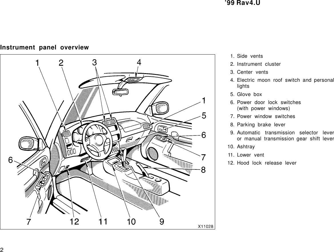 Page 2 of 6 - Toyota Toyota-1999-Toyota-Rav4-Owners-Manual-  Toyota-1999-toyota-rav4-owners-manual