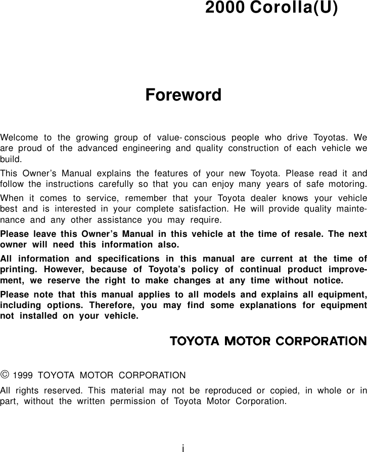 2000 TOYOTA COROLLA REPAIR MANUAL PDF visual data 7