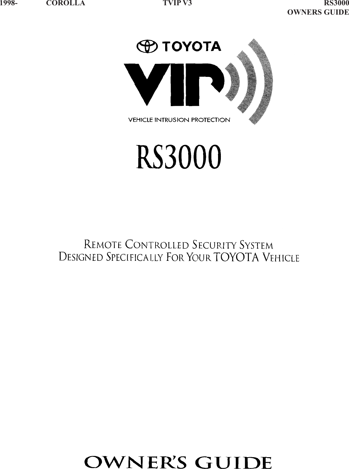 1997 TOYOTA COROLLA OWNERS MANUAL PDF visual data 8