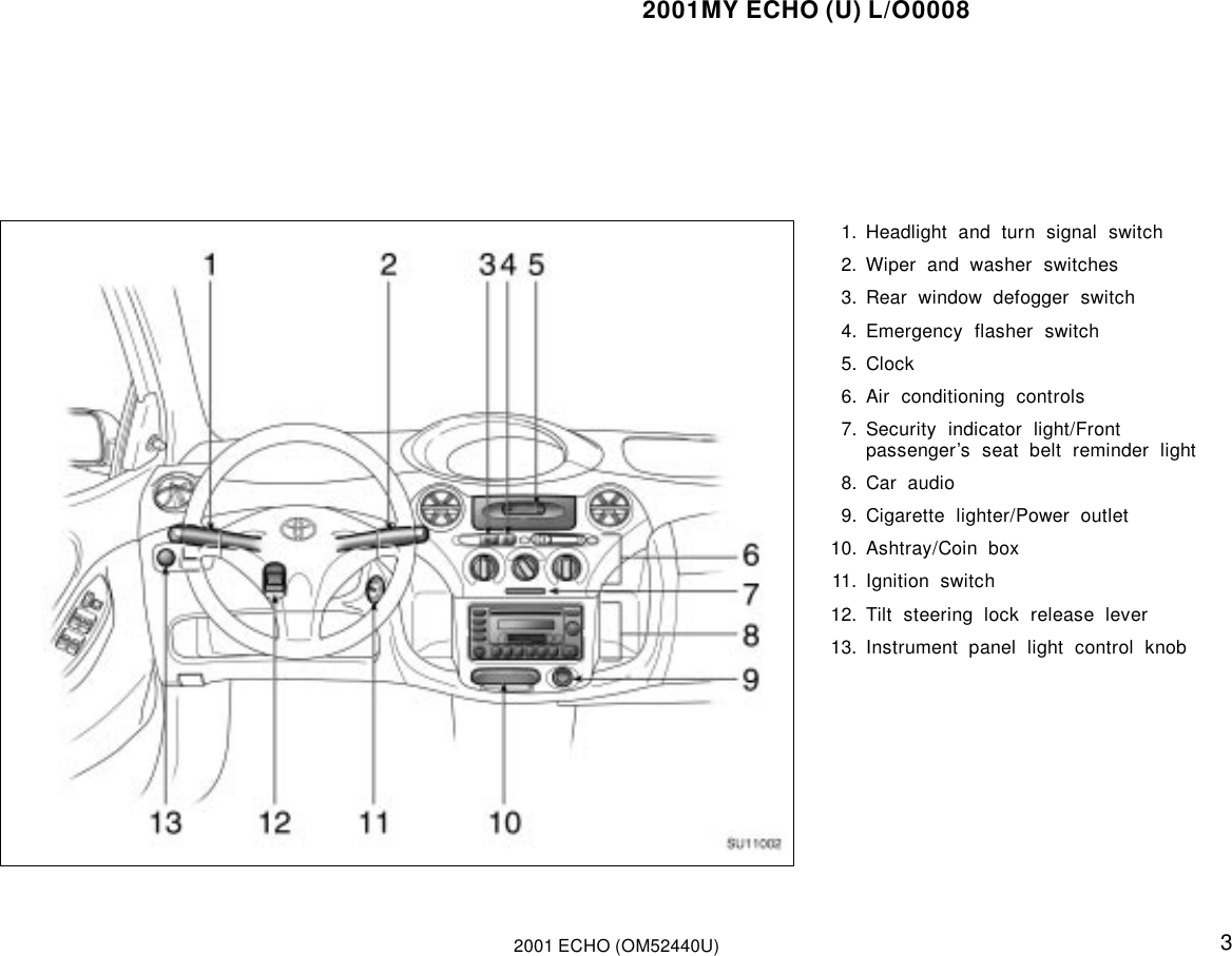 Page 3 of 6 - Toyota Toyota-2001-Toyota-Echo-Owners-Manual-  Toyota-2001-toyota-echo-owners-manual