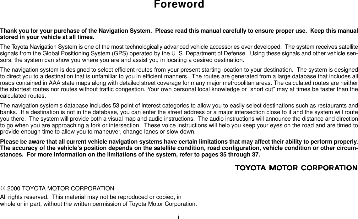 Page 1 of 1 - Toyota Toyota-2001-Toyota-Land-Cruiser-Owners-Manual-  Toyota-2001-toyota-land-cruiser-owners-manual