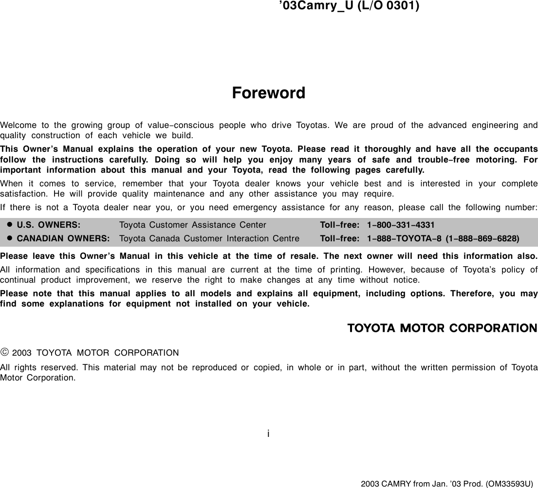 2003 TOYOTA CAMRY SERVICE MANUAL PDF visual data 7