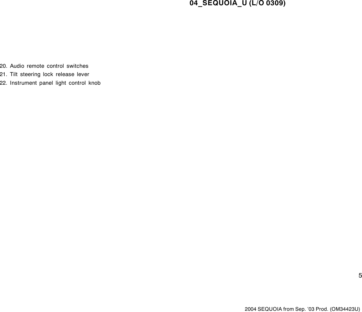 Page 5 of 8 - Toyota Toyota-2004-Toyota-Sequoia-Owners-Manual- 1-1  Toyota-2004-toyota-sequoia-owners-manual