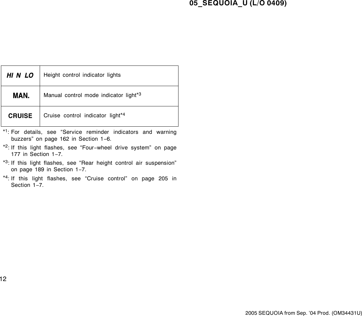 Page 12 of 12 - Toyota Toyota-2005-Toyota-Sequoia-Owners-Manual- 1-1  Toyota-2005-toyota-sequoia-owners-manual