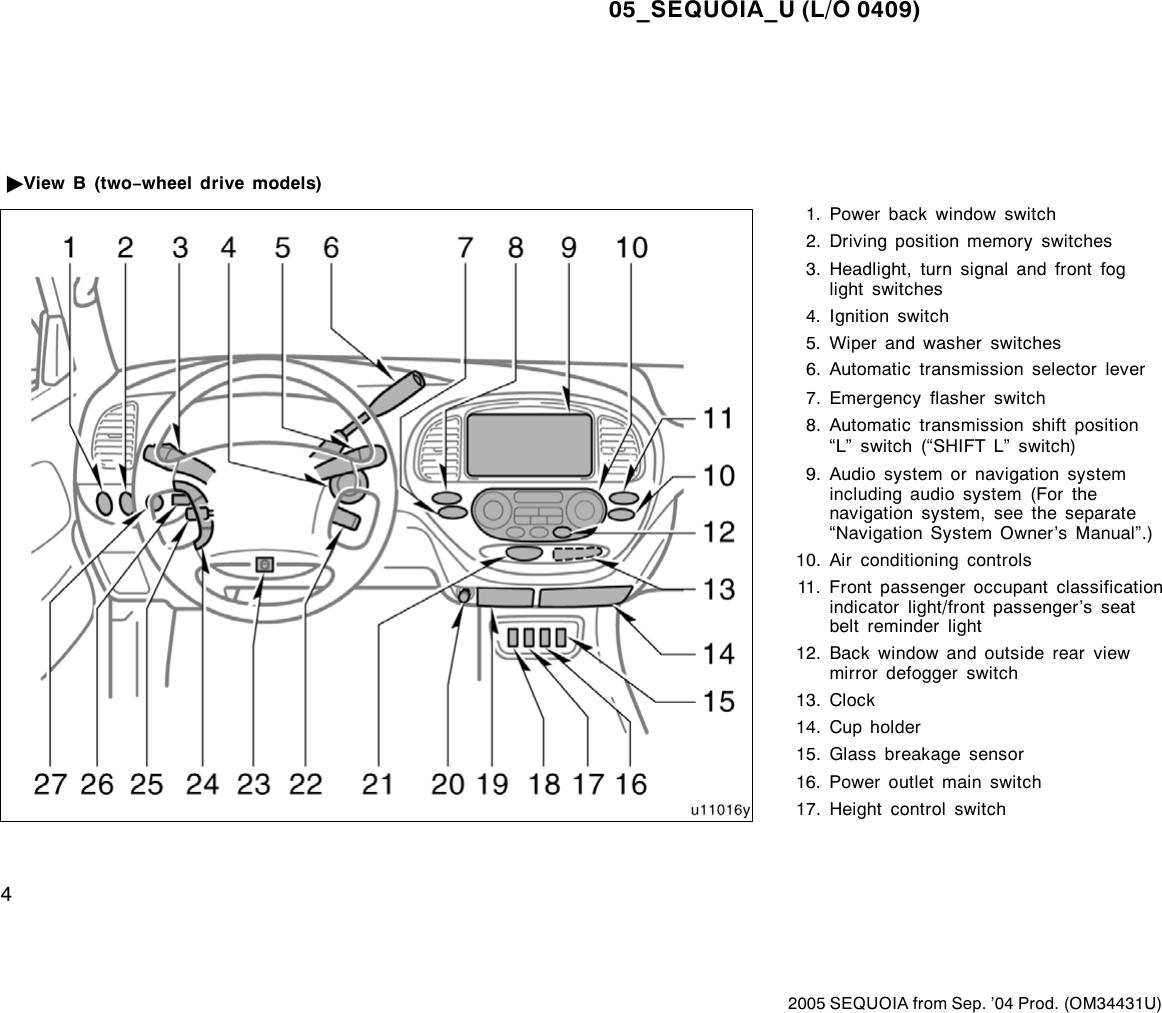 Page 4 of 12 - Toyota Toyota-2005-Toyota-Sequoia-Owners-Manual- 1-1  Toyota-2005-toyota-sequoia-owners-manual