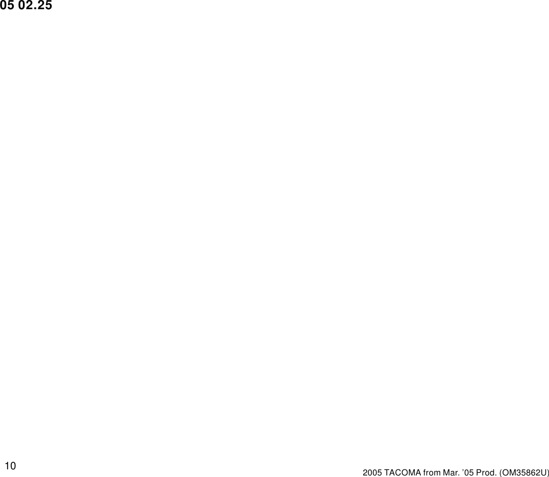 Page 10 of 10 - Toyota Toyota-2005-Toyota-Tacoma-Owners-Manual-  Toyota-2005-toyota-tacoma-owners-manual