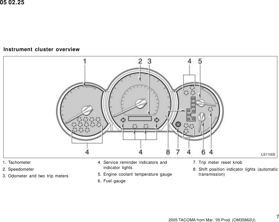 Page 7 of 10 - Toyota Toyota-2005-Toyota-Tacoma-Owners-Manual-  Toyota-2005-toyota-tacoma-owners-manual