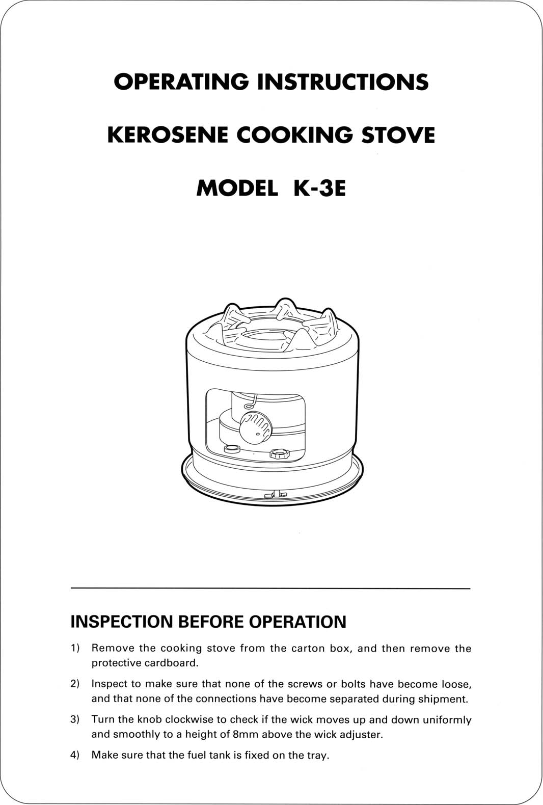 Page 1 of 3 - Toyotomi Toyotomi-K-3E-Owners-Manual-  Toyotomi-k-3e-owners-manual