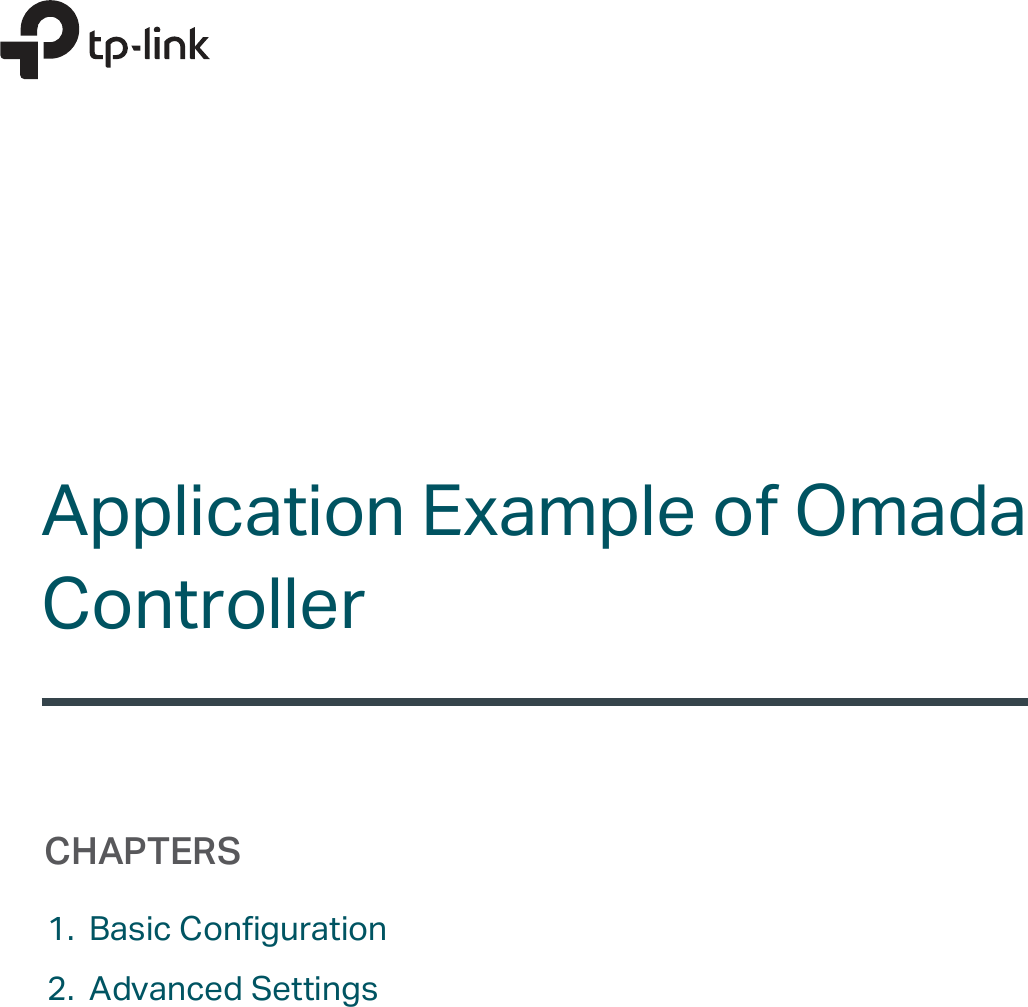 Page 1 of 9 - Application Example Of Omada Controller