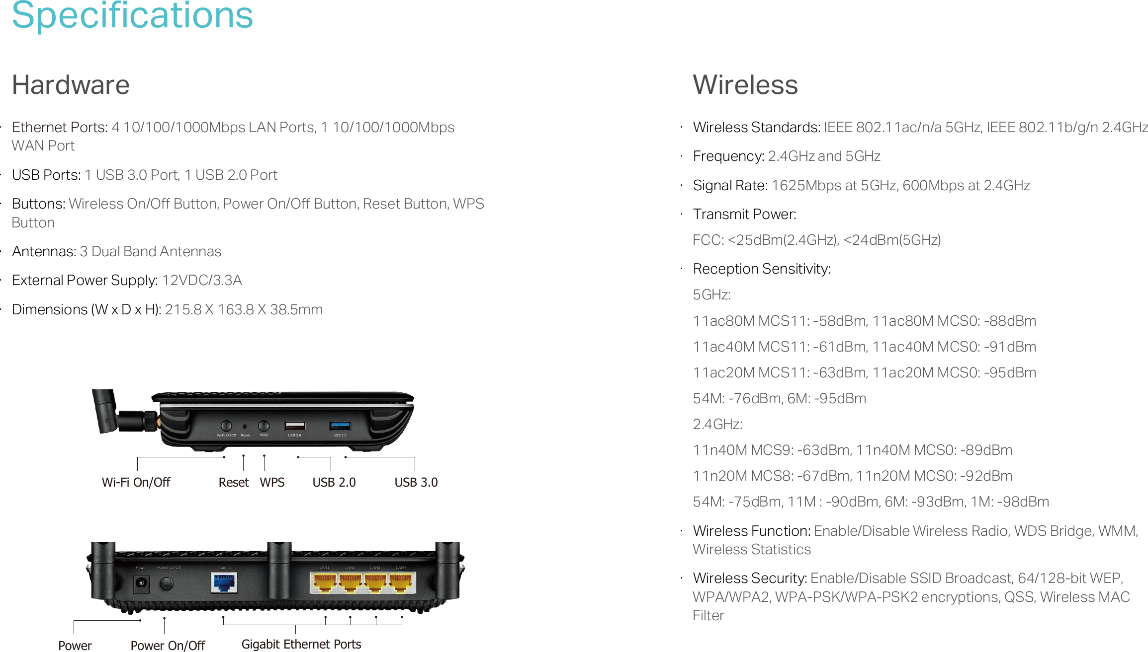 Page 6 of 7 - Archer A2300(US) Datasheet 1.0  V1