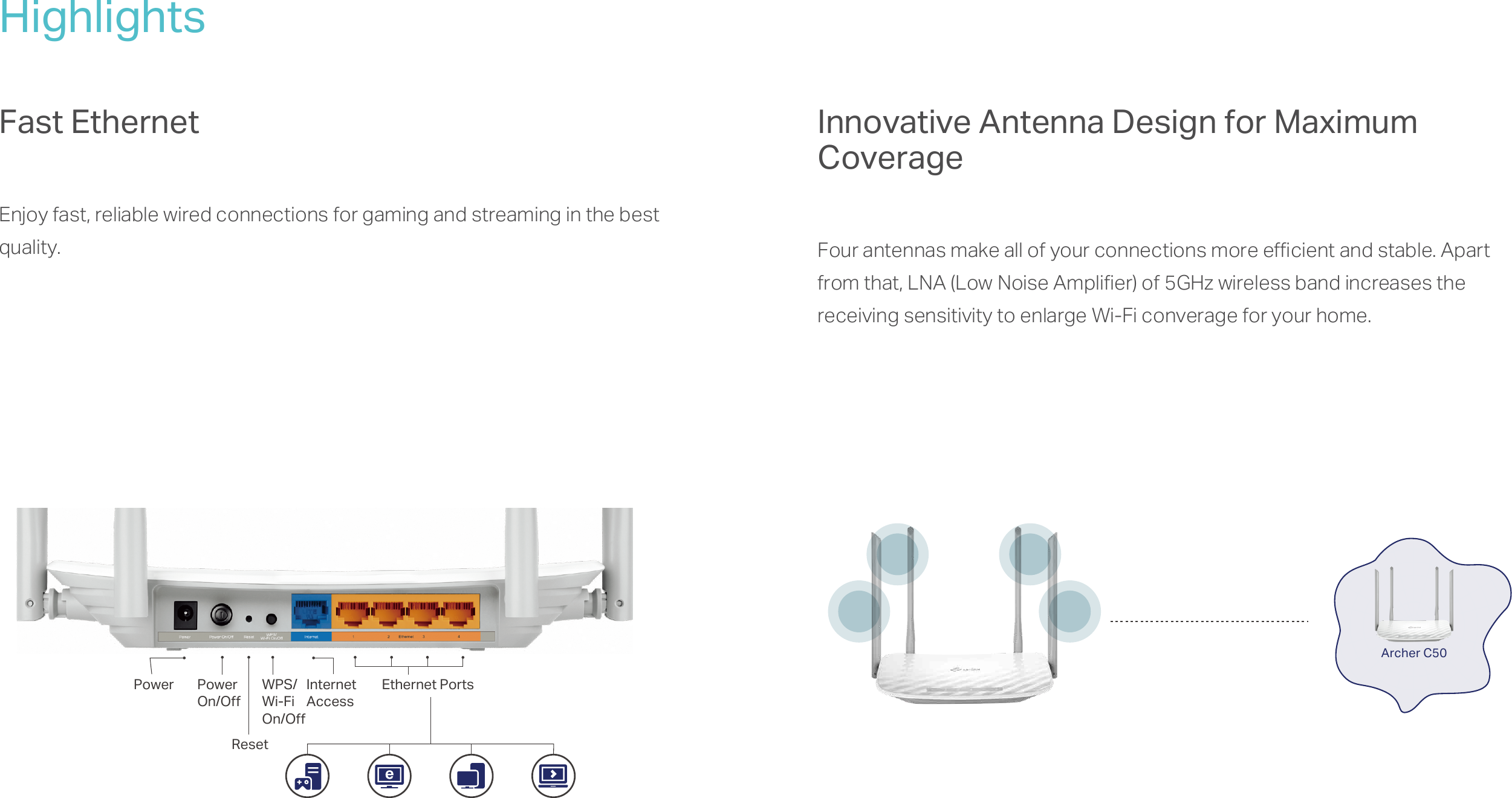 Page 3 of 6 - Archer C50(EU)3.0-datasheet  C50(EU)(US) V3 Datasheet