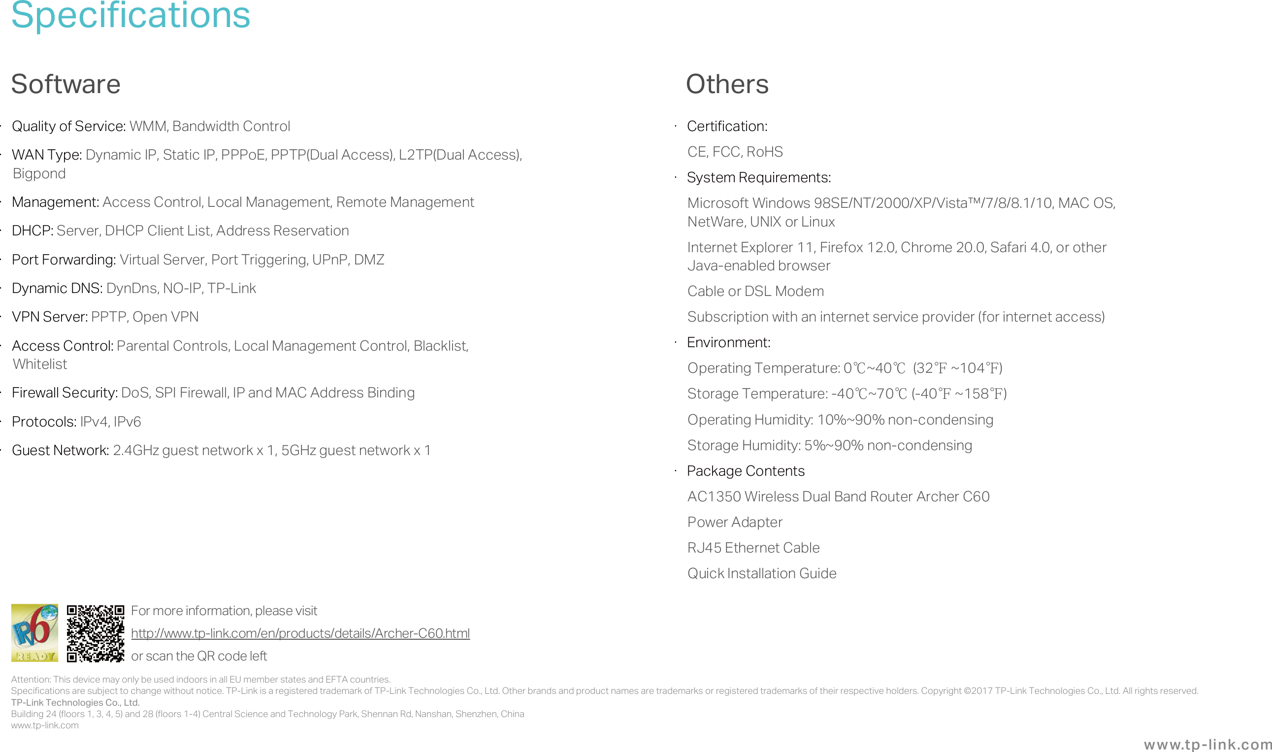 Page 7 of 7 - Archer C60 Datasheet 2.0  V2