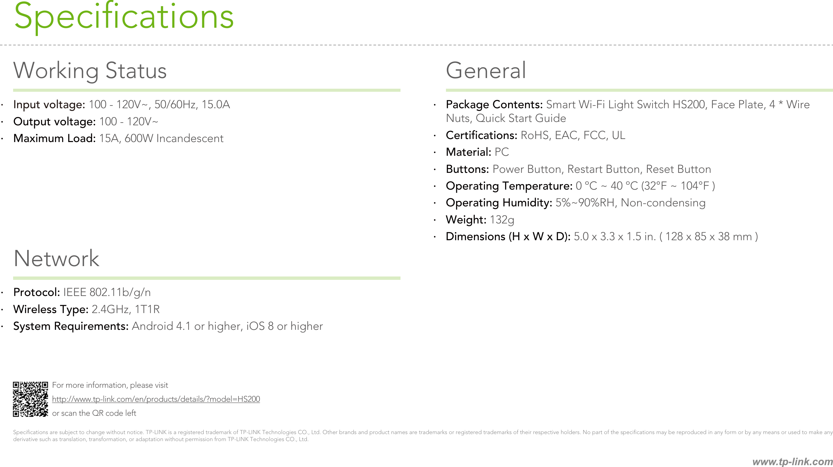 Page 3 of 3 - HS200  Datasheet