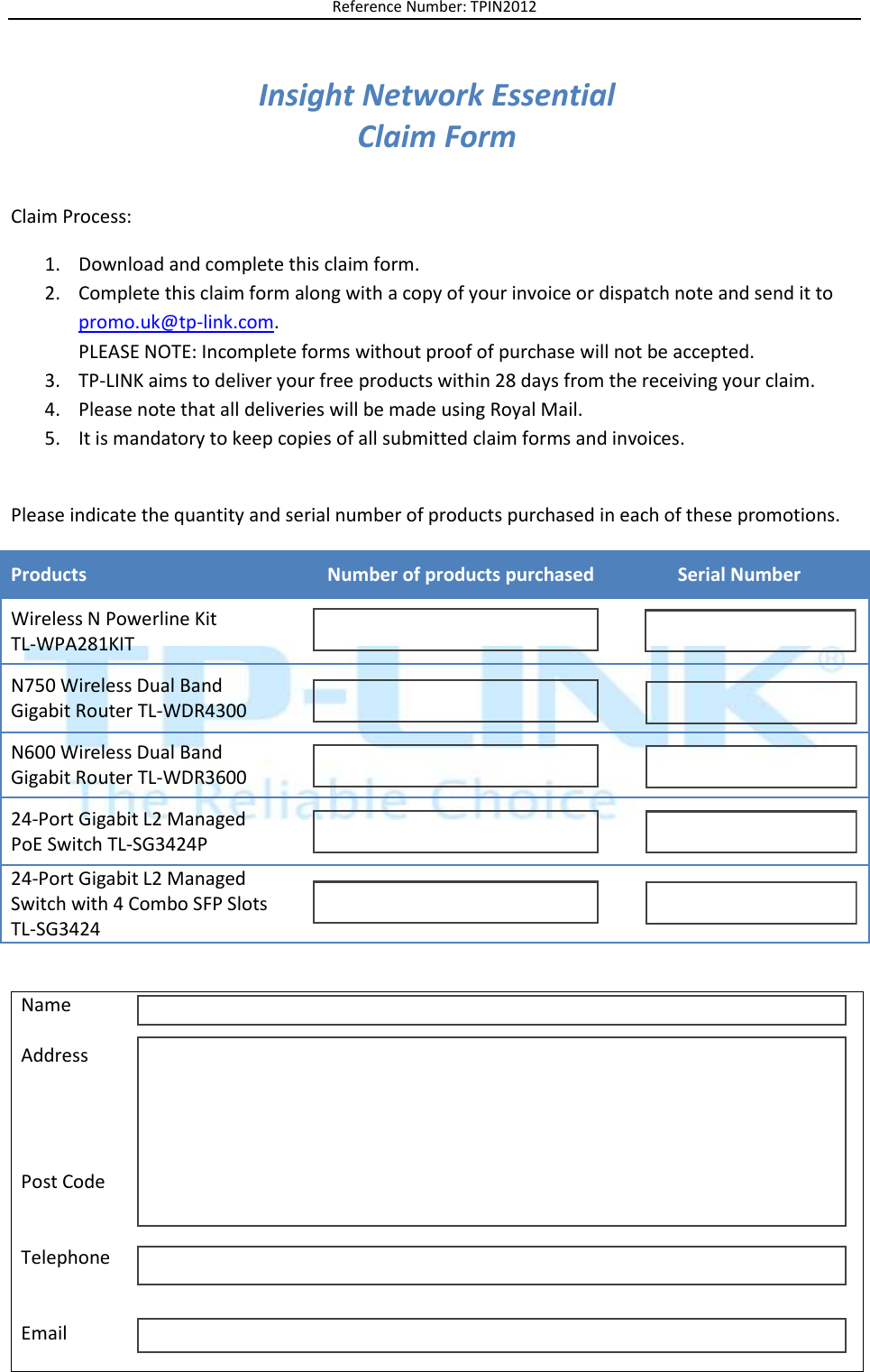Page 1 of 2 - Insight-catalogue-claim-form